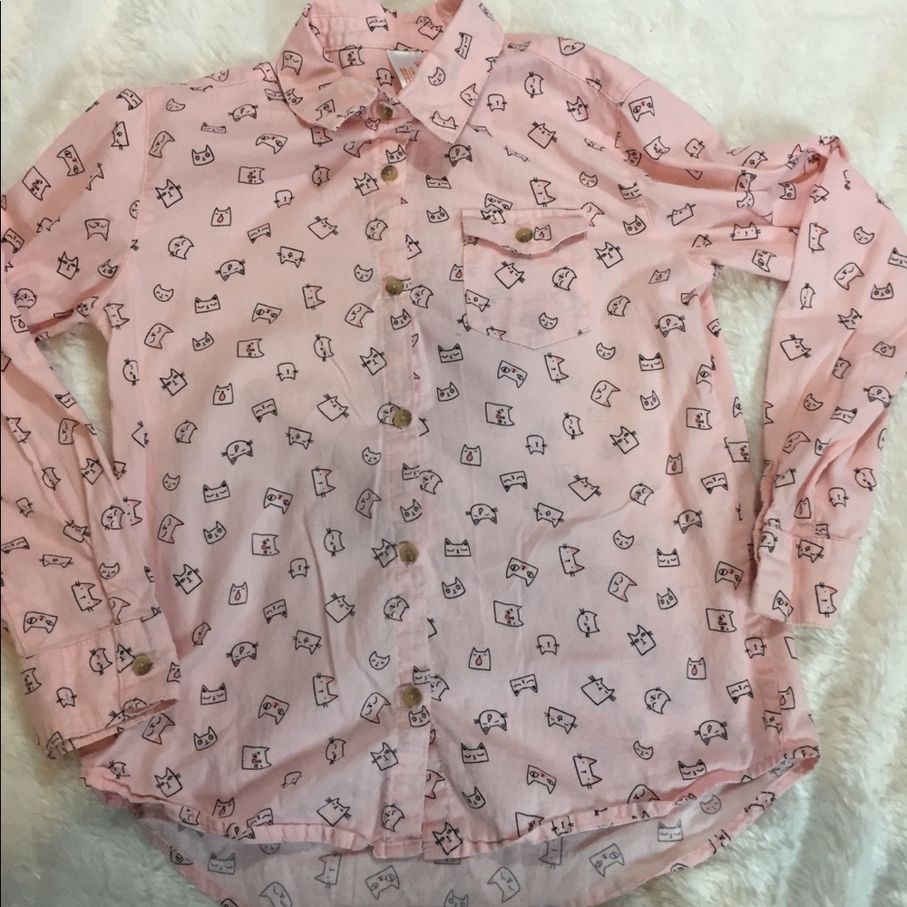 Cat & Jack kitty cat button down